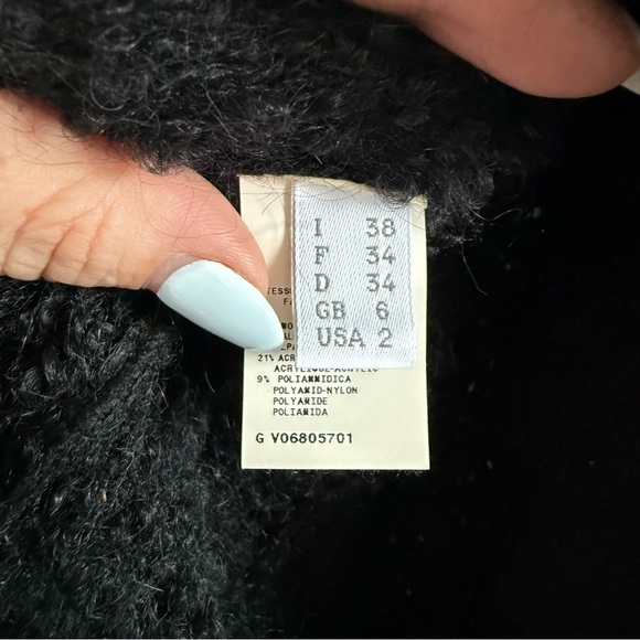 Vintage Alberta Ferretti black mohair & alpaca wool sweater jacket - Small - Picture 8 of 10